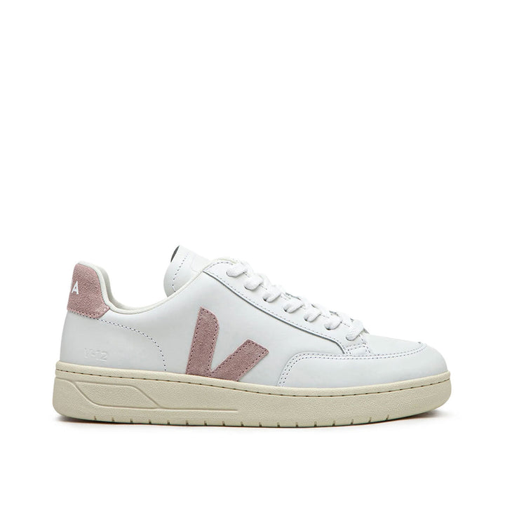 Veja WMNS V-12 Leather (Wit / Roze)