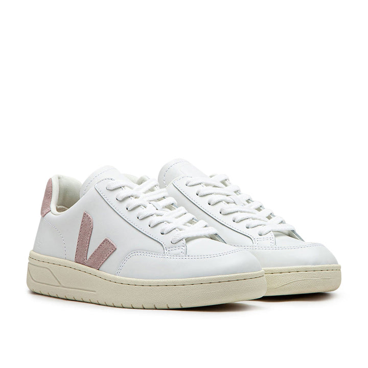 Veja WMNS V-12 Leather (Wit / Roze)